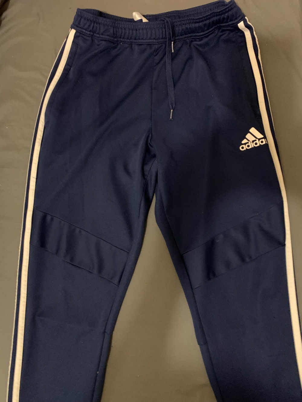 adidas Navy Jogger Pants with White Trim - Kids
